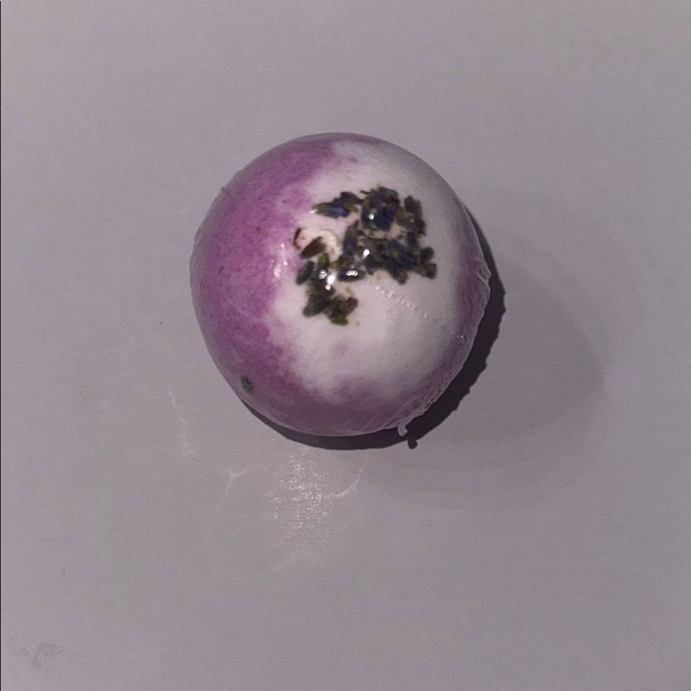 Purple and White Ceramic Bead